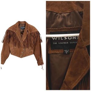 Vintage Wilson’s Leather Suede Leather Fringe Corset Jacket